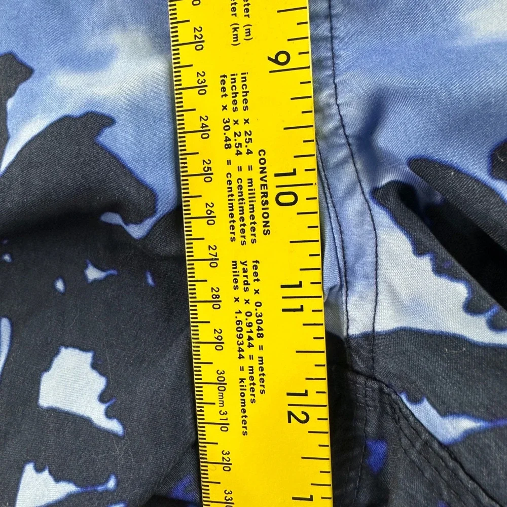 Nike Swim Trunks Mens L Blue Graphic Recycled Polyester  Board Shorts Beach Pool